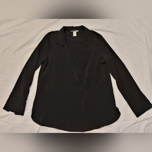 H&M Black Blazer Inspired Blouse Loose Fit Oversized sz 6 M
